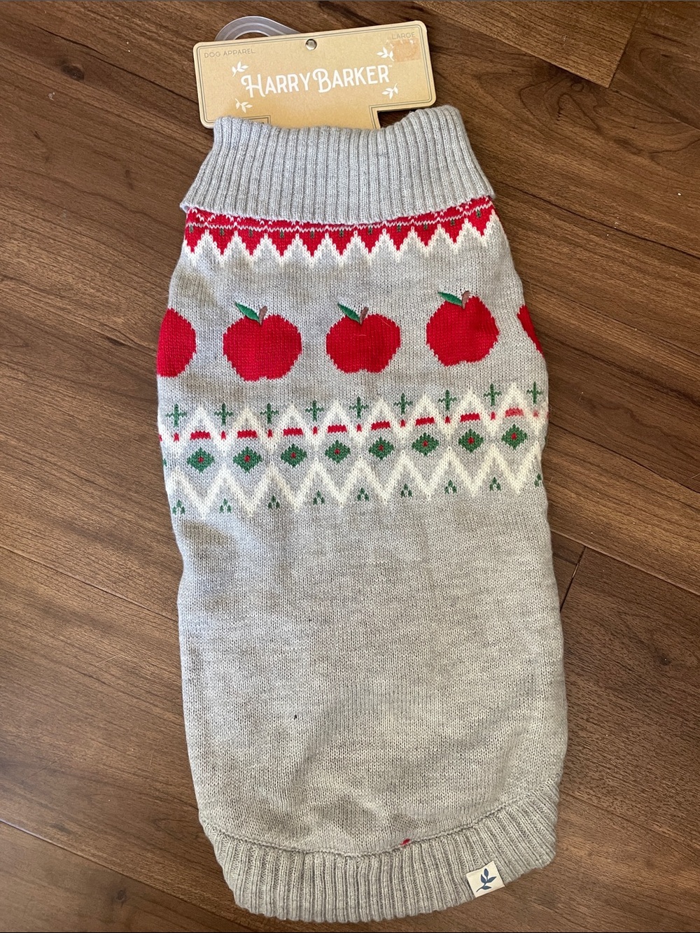 Harry Barker Gray Apple Knit Dog Sweater*